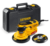 STEHER BOS-25 Duo, d125 / d150 мм, 2.5 мм, 350 Вт, бесщеточная орбитально-шлифовальная машина, кейс (BOS-25)