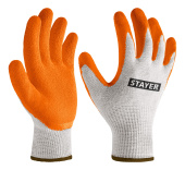 STAYER ULTRA, L-XL, х/б перчатки с рельефным латексным покрытием, противоскользящие (11403-XL)