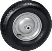 GRINDA WP-20, 4″х380мм, для тачек (арт. 422401, 422406, 422408), стальной диск, подшипник 20мм, пневматическое колесо для тачки, PROLine (422409)