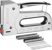 STAYER BlackForce-53, тип 53 (A/10/JT21) 23GA (6 - 16 мм)/140 (G/11/57) 20GA/13/53 (A/10/JT21) 23GAF/300/500, стальной рессорный степлер (31515)