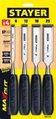 STAYER Max-Cut, 4 предм, набор стамесок (1820-H4)